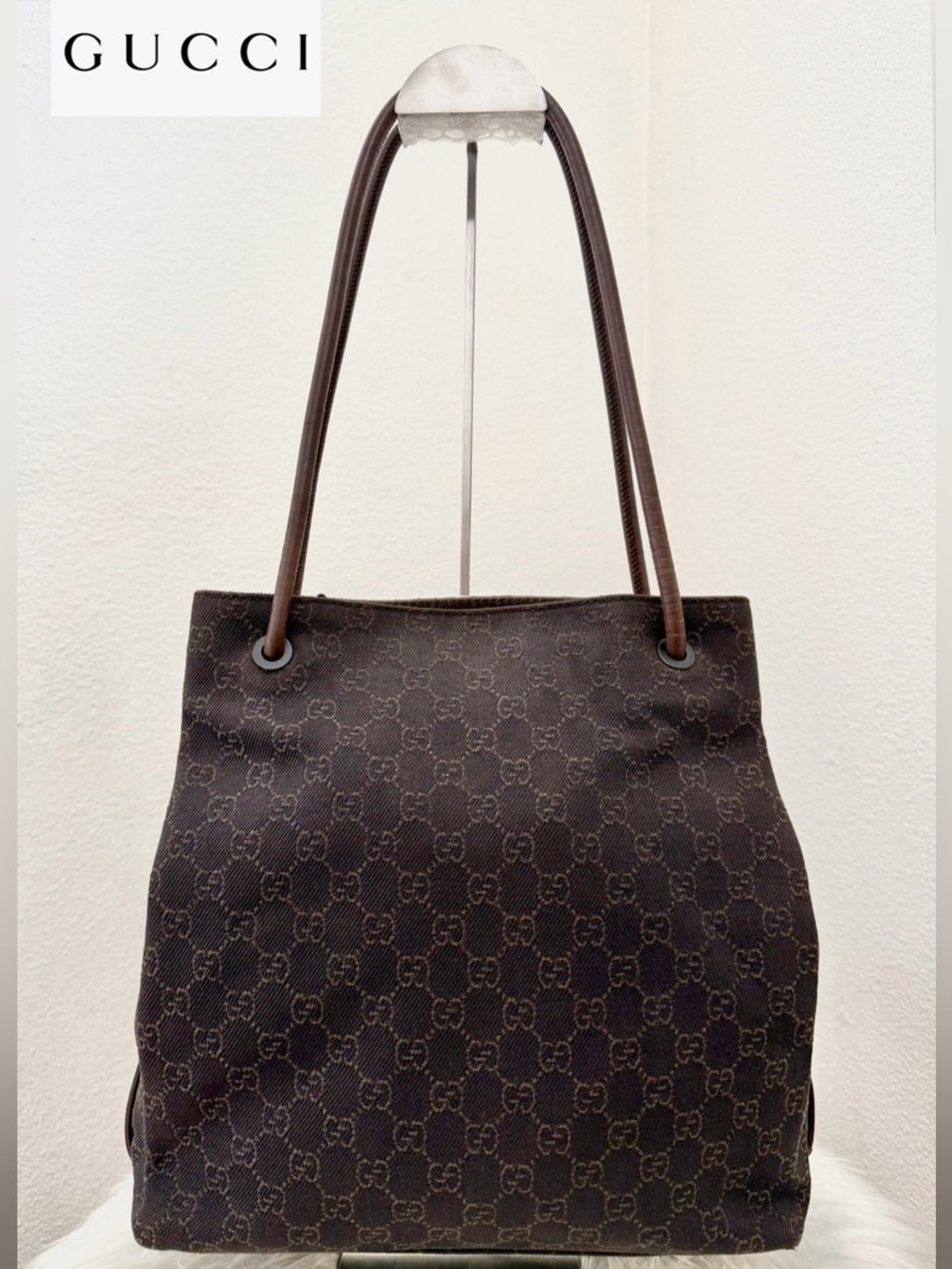 GUCCI GG Monogram Brown Canvas Tote Bag - Picture 3 of 14